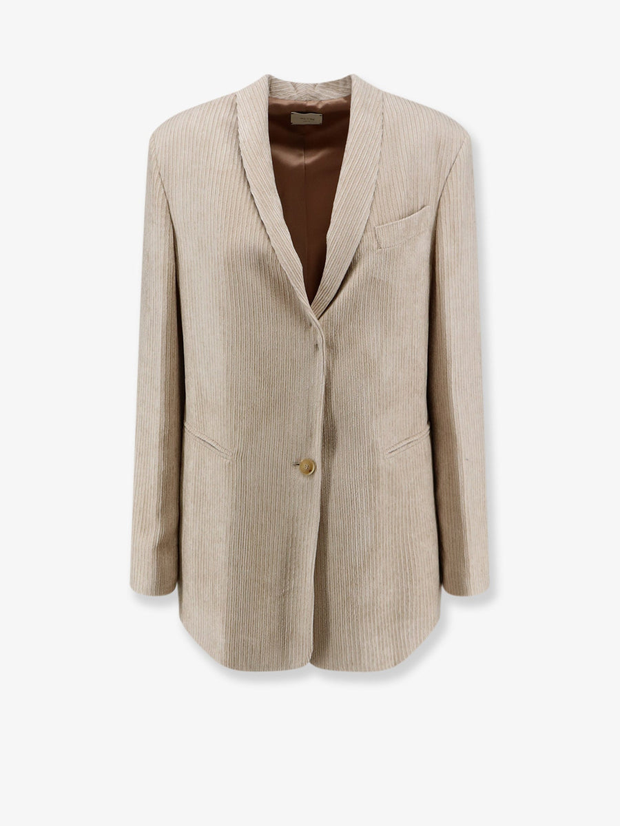 Blazer Corduroy Beige Viscose Blazers