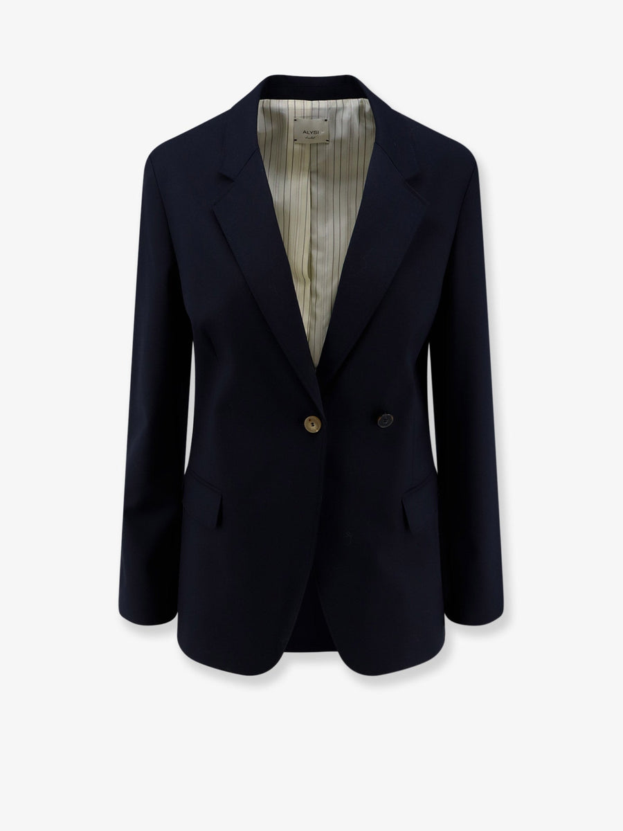 Blazer Virgin Wool-Blend Blue Polyester Blazers