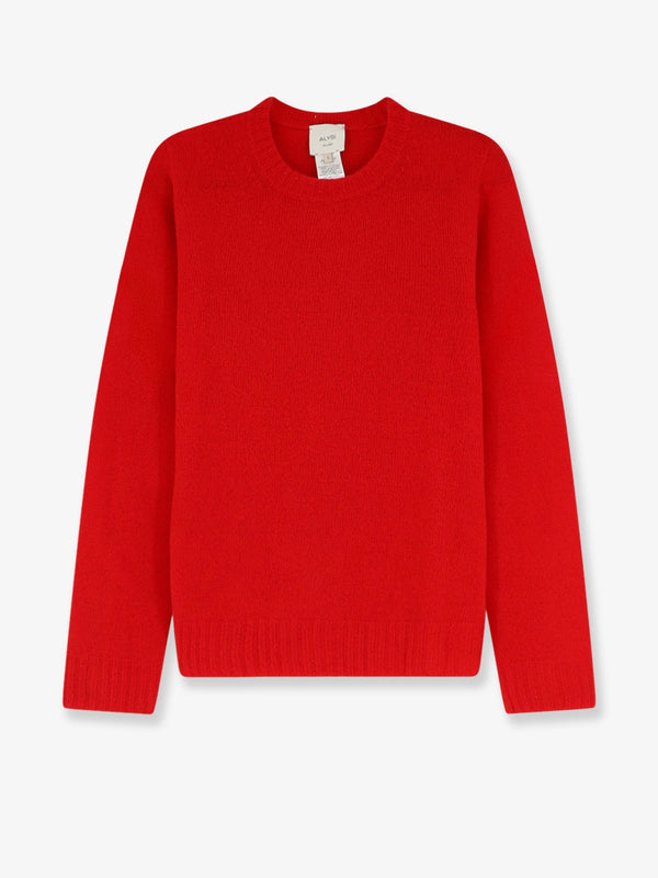 Crewneck Merino-Cashmere Sweater Red Merino Wool
