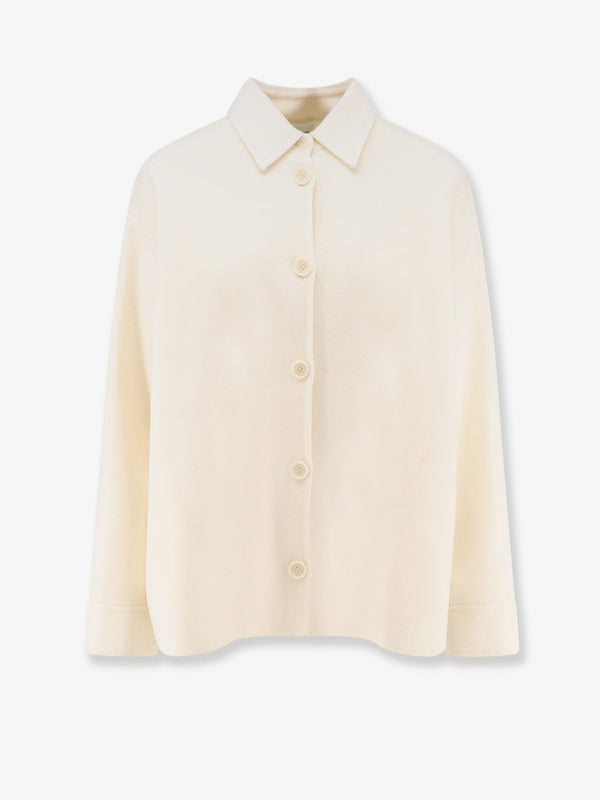 Wool Jacket With Buttons White Coat