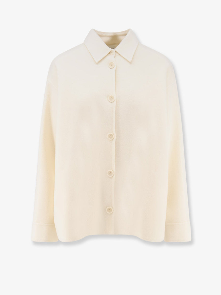 Wool Jacket With Buttons White Coat