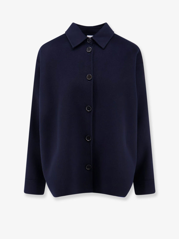 Wool Jacket With Buttons Blue Coat