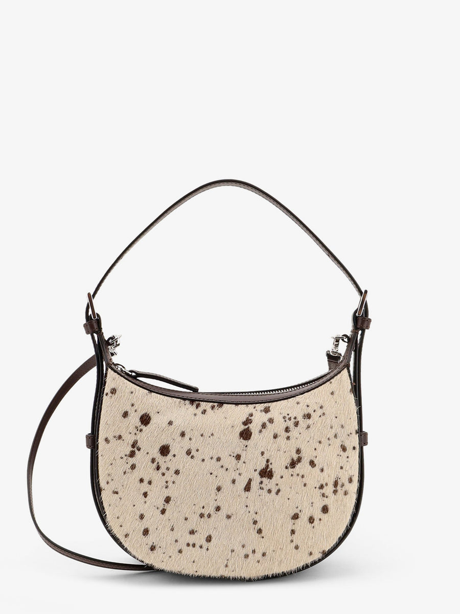 Shoulder Bag Silea Pony Skin Beige Leather