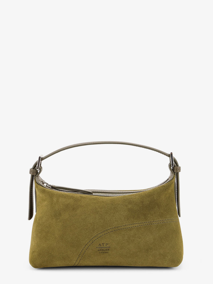 Shoulder Bag Vadena Green Suede Vegetable-tanned Leather