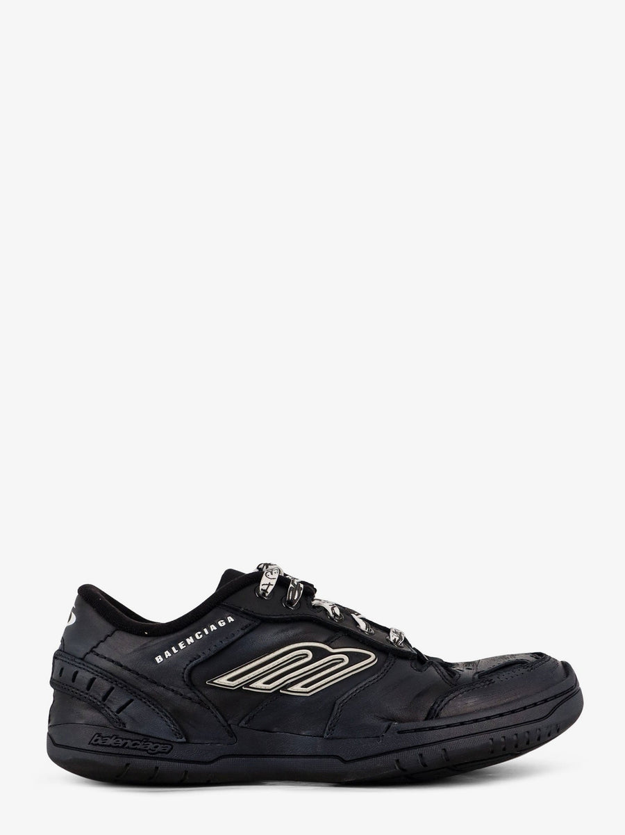 Leather Low-Top Sneakers Hamptons Worn-Out Black Trainers