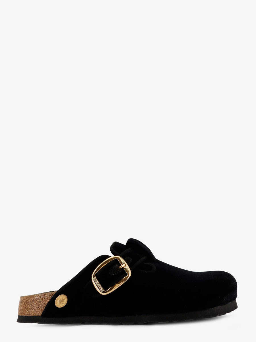 Mule Boston Black Velvet Fabric Sandal