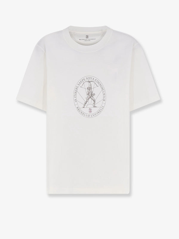 T-Shirt With Front Print, White Cotton T-shirts
