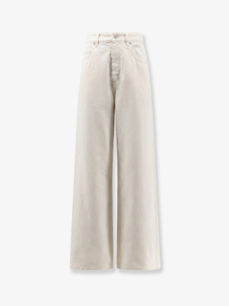 Jeans Relaxed Boyfriend White Cotton Trousers