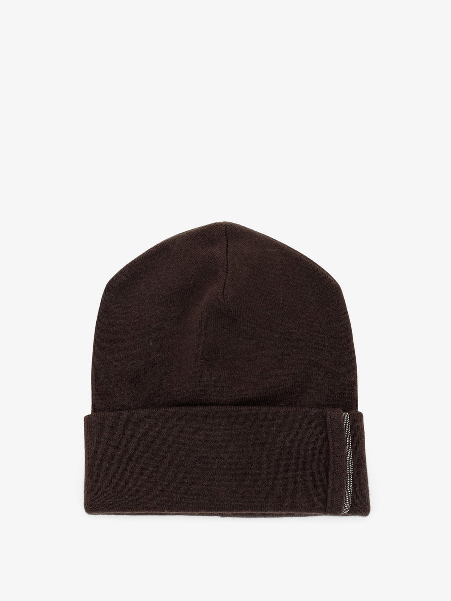 Hat With Monili Detail Cashmere Brown