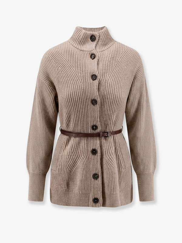 Cardigan Wool, Cashmere And Silk Beige