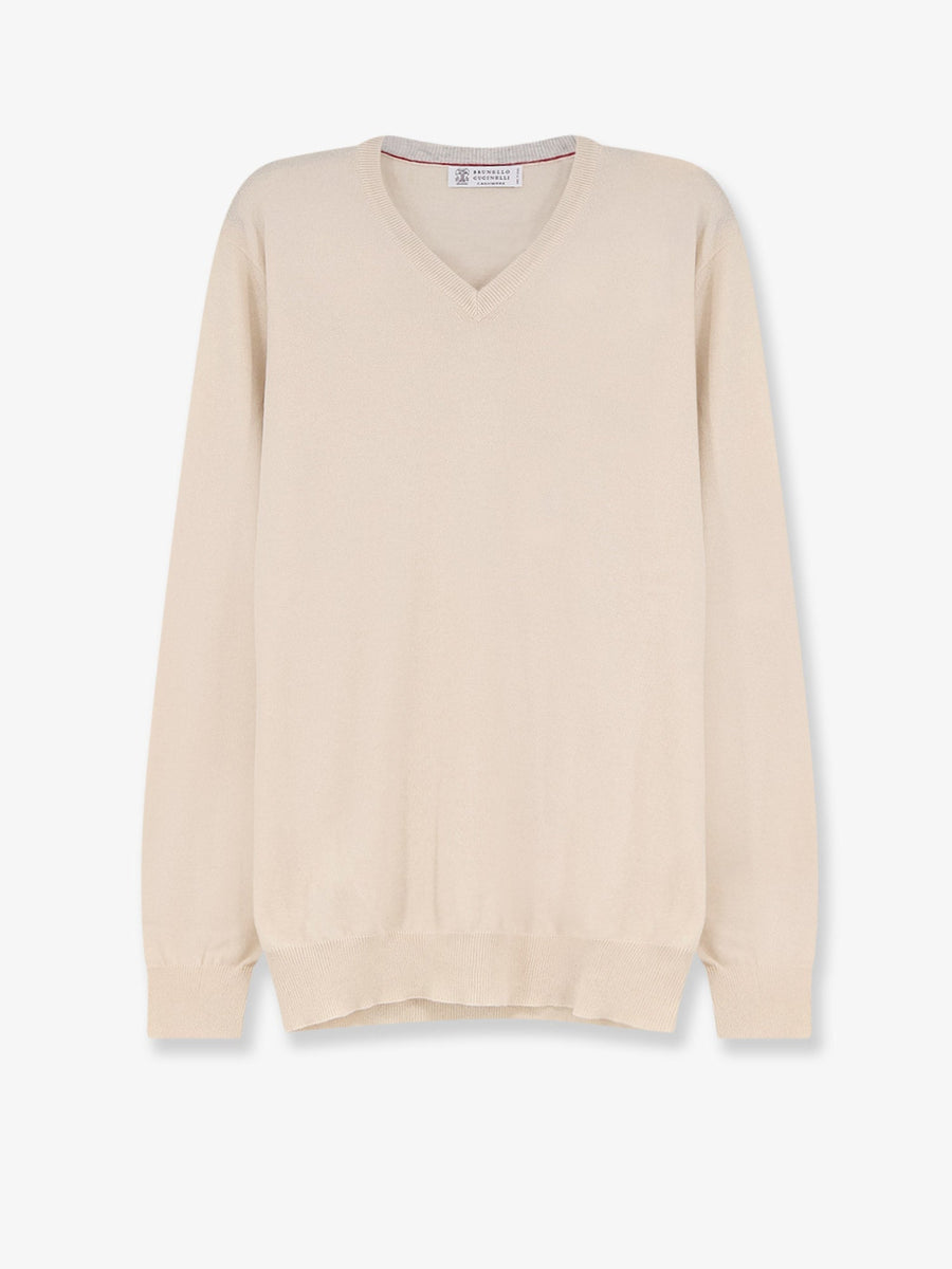 Cashmere Sweater V-Neck Beige