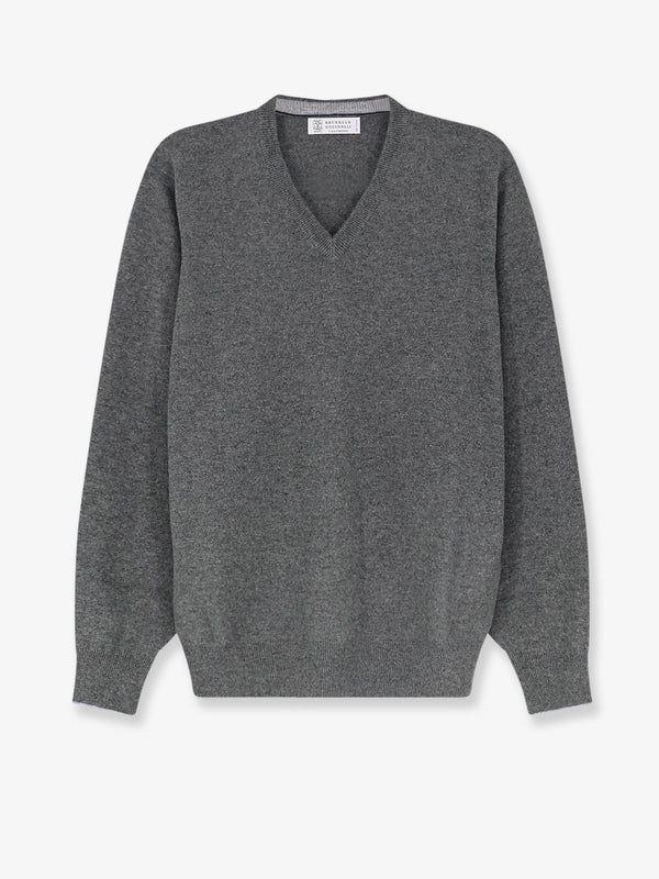 Cashmere V-Neck Sweater Grey