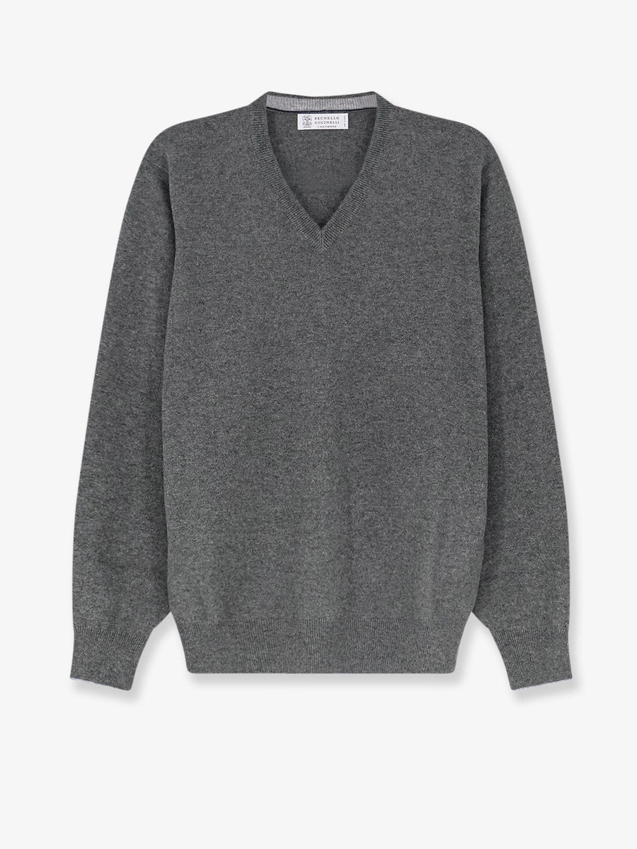 Cashmere V-Neck Sweater Grey