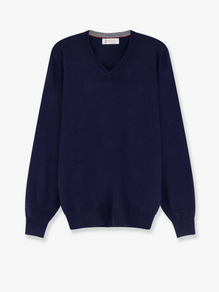 Cashmere V-Neck Sweater Blue
