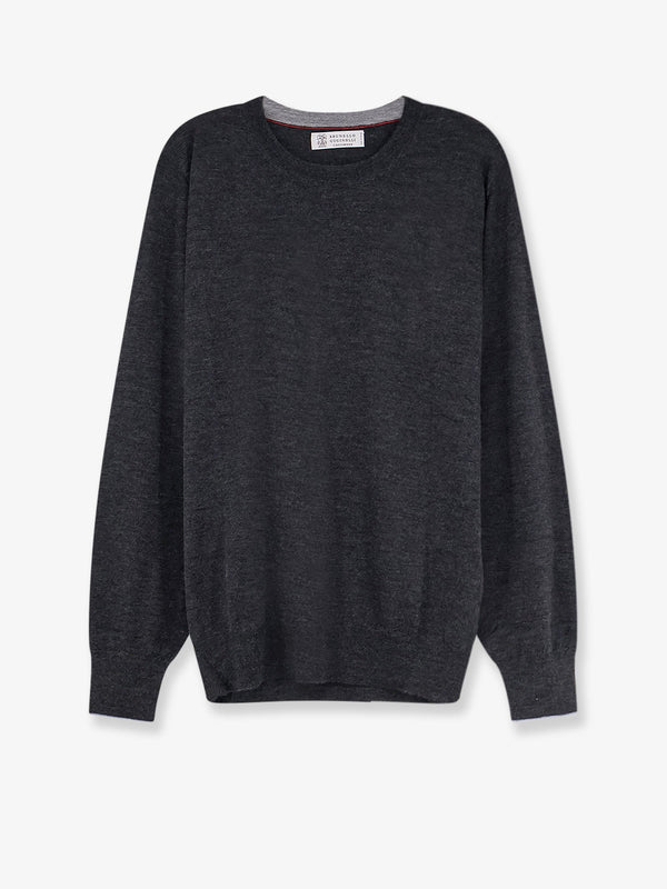 Crew Neck Sweater Cashmere-Silk Grey