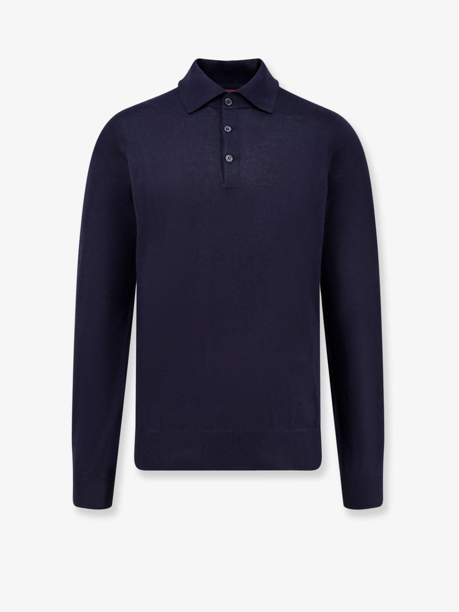 Polo Shirt Blue Cashmere-Silk Cashmere Silk