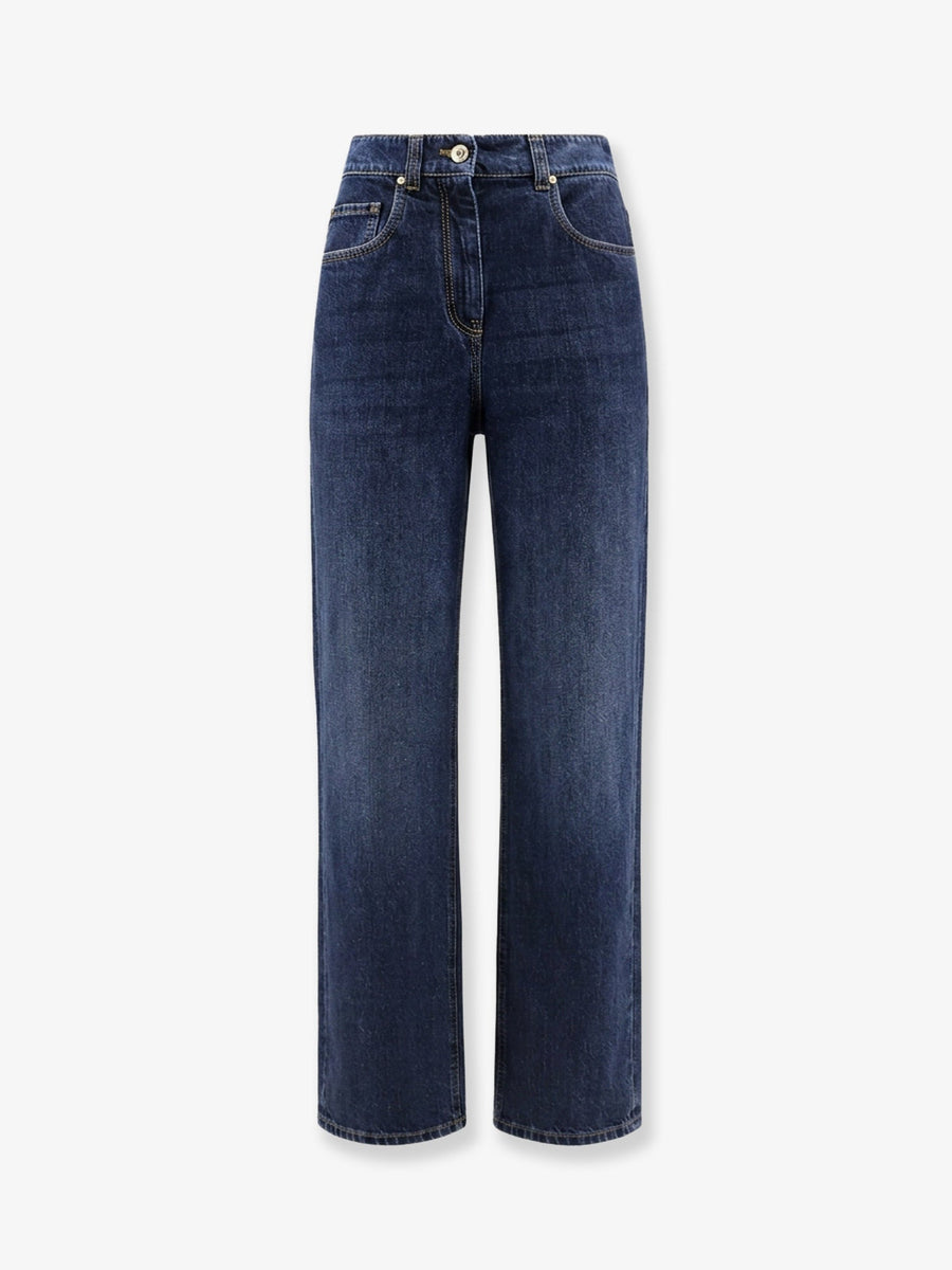 Jeans Wide Barrel Blue Cotton