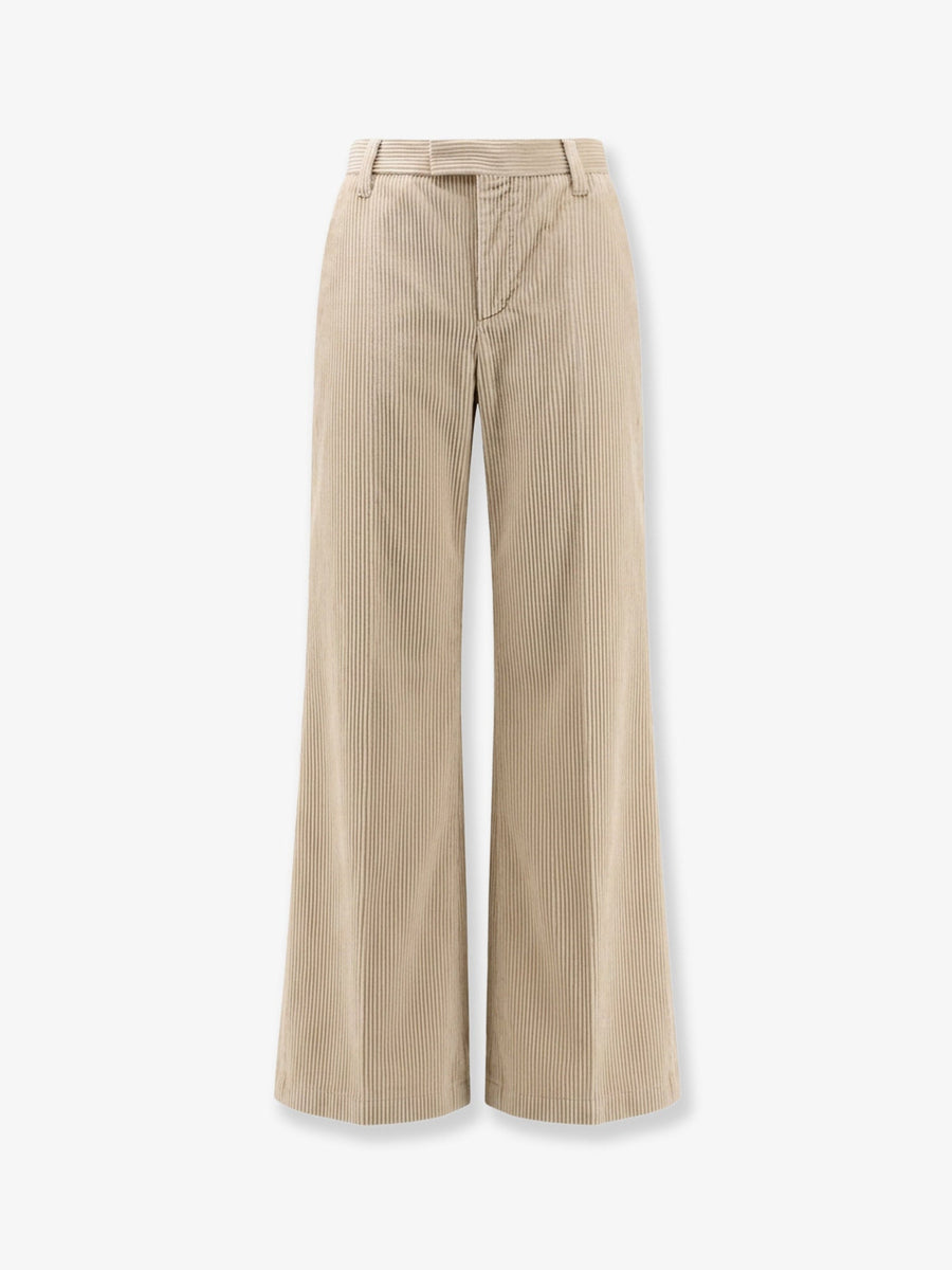 Corduroy Trousers Beige Cotton