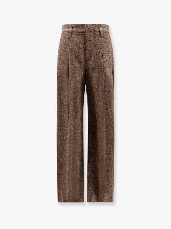 Trousers Melange Wool-Blend Brown Virgin Wool