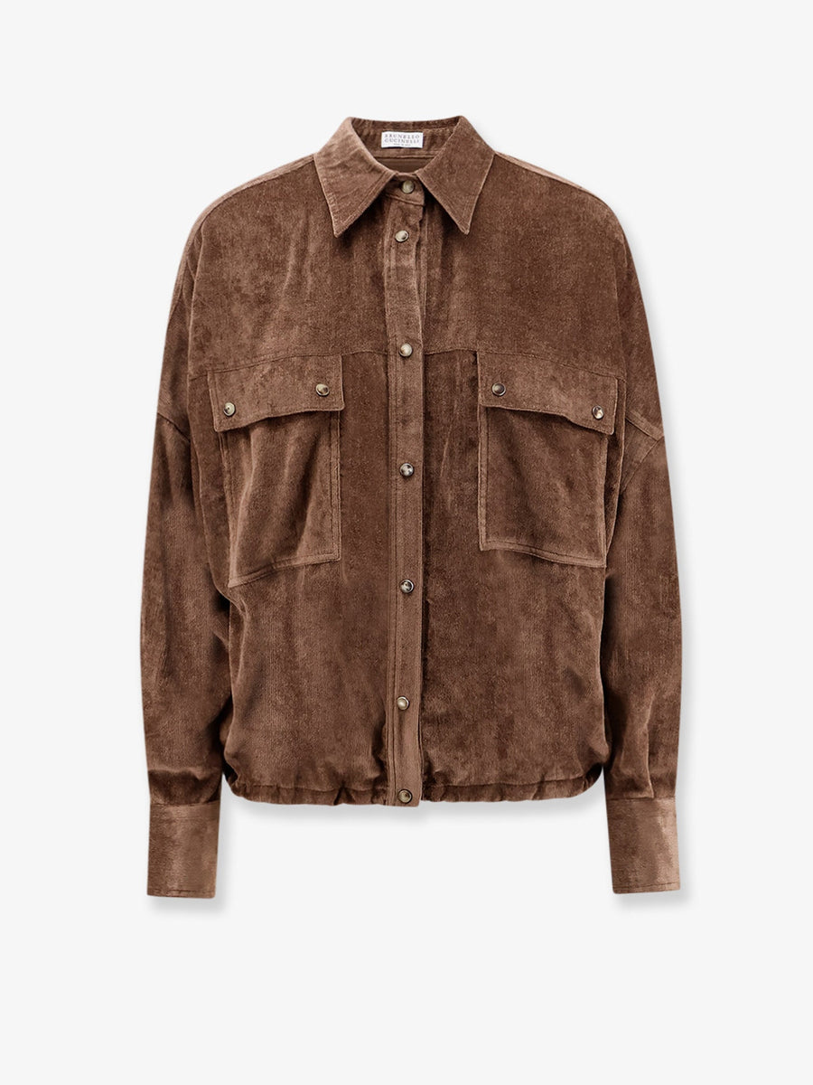 Corduroy Shirt Brown Viscose