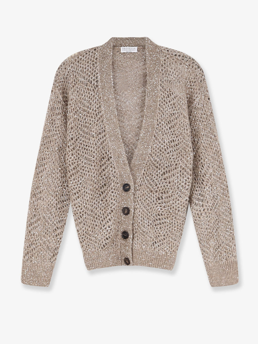Cardigan Mohair Blend Grey Nylon