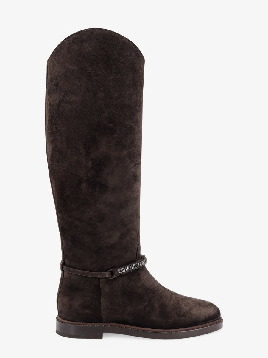 Boots Precious Strap Suede Brown
