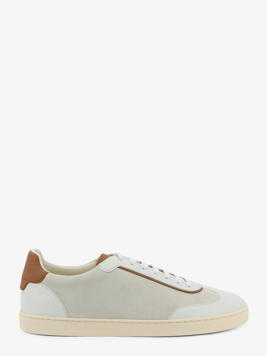Sneakers Low-Top Suede And Leather White Suede/leather Trainers