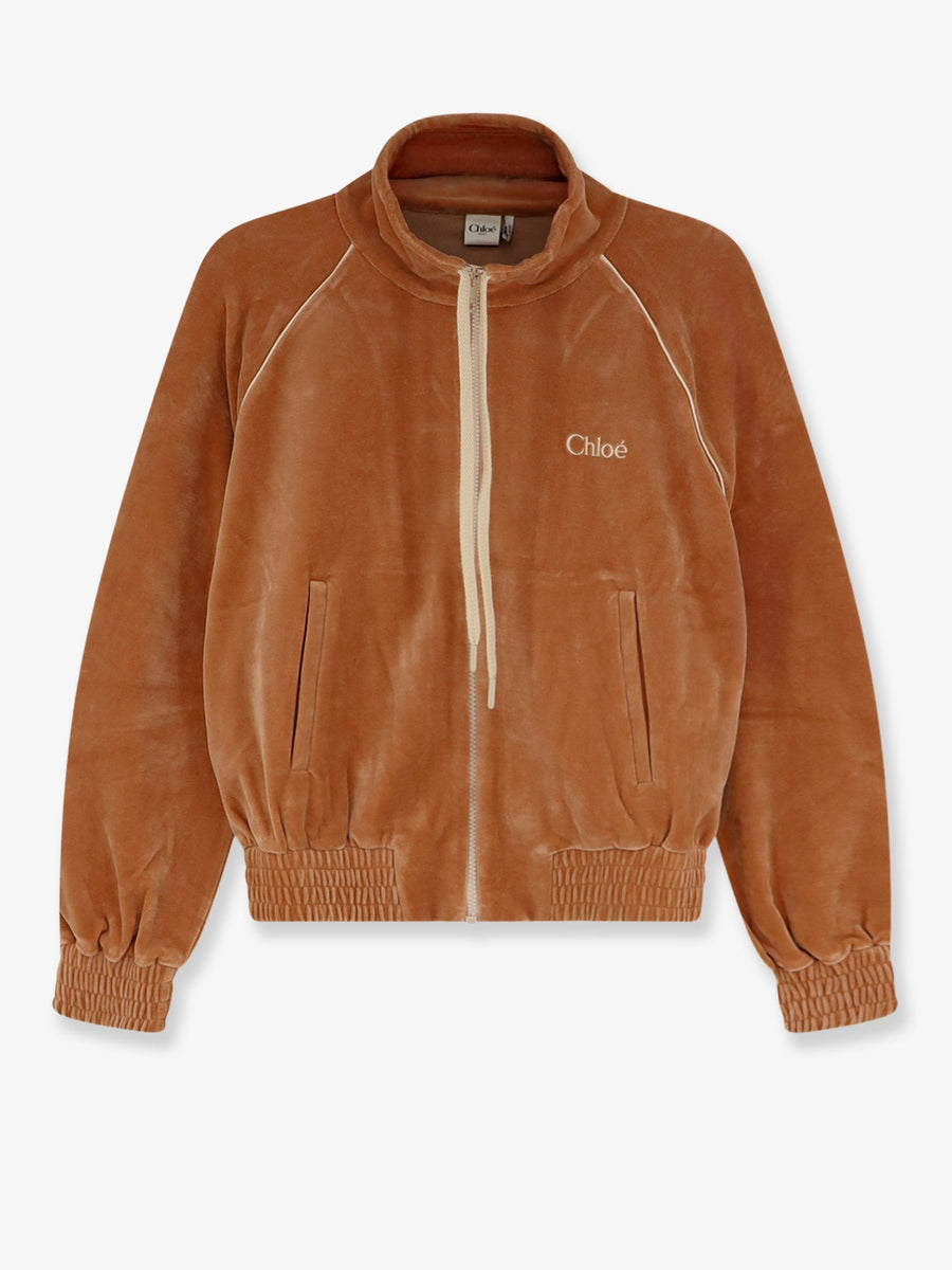 Sweatshirt Chenille Orange Cotton Polyamide Sweatshirts
