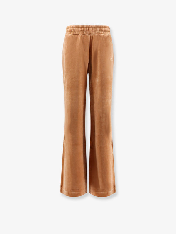Velvet Joggers Orange Cotton Trousers