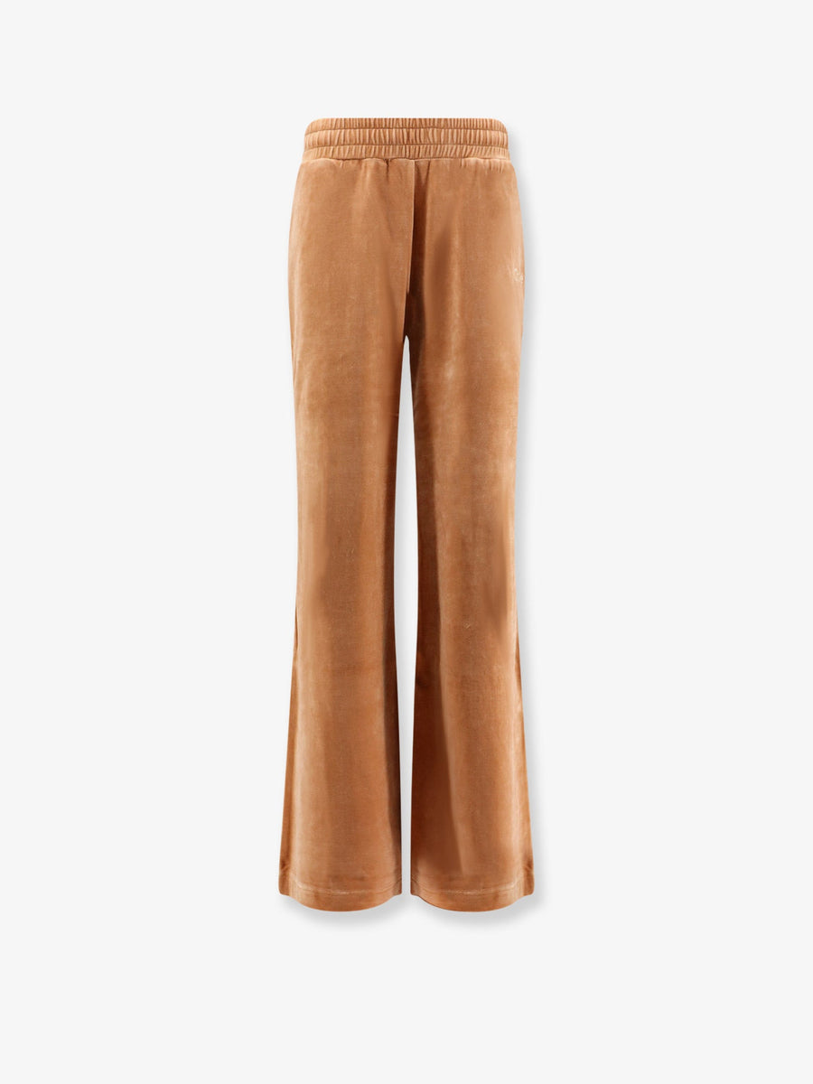 Velvet Joggers Orange Cotton Trousers