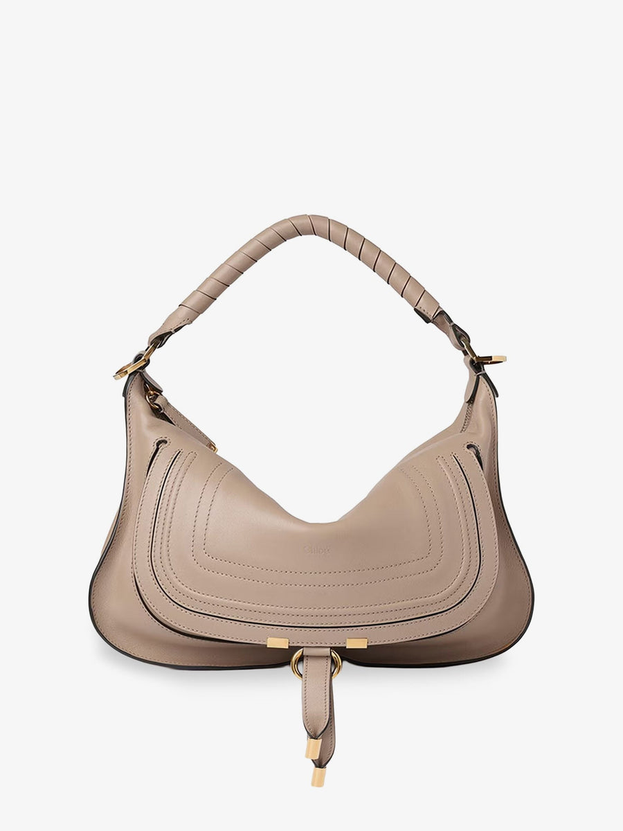 Shoulder Bag Marcie Leather Beige