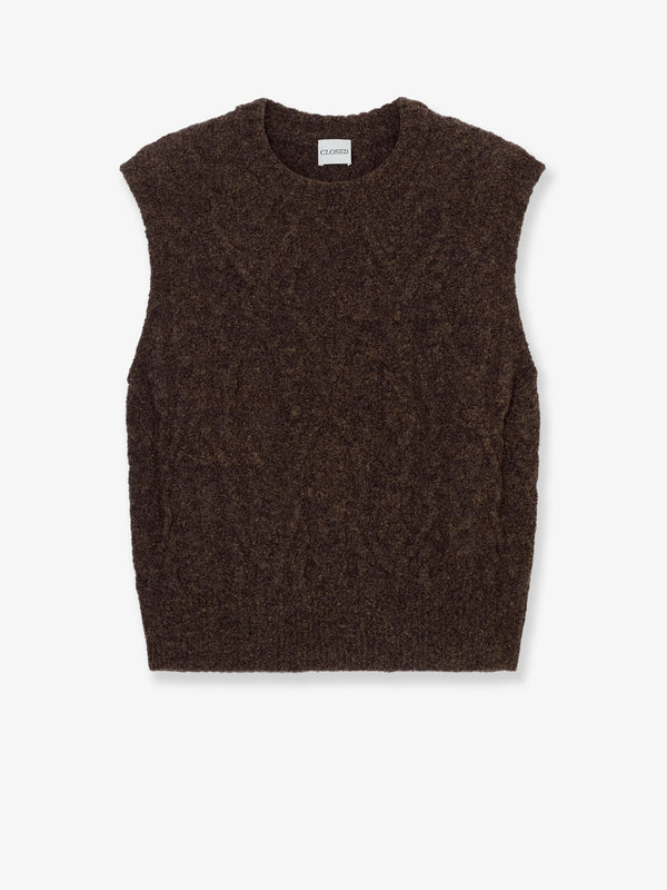 Wool-Blend Vest Brown Blazers