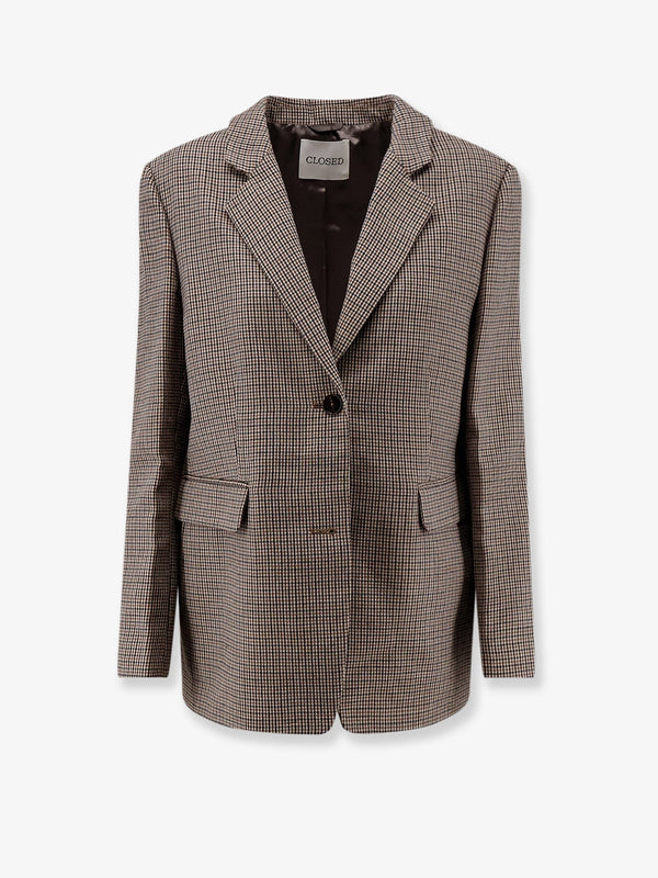 Blazer Lola Wool-Blend Brown Virgin Wool Blazers