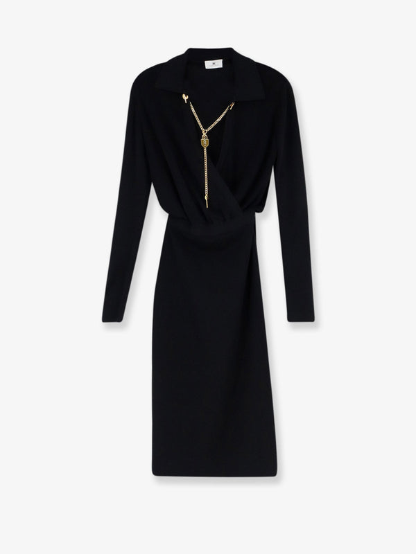 Midi Dress Viscose Blend Black