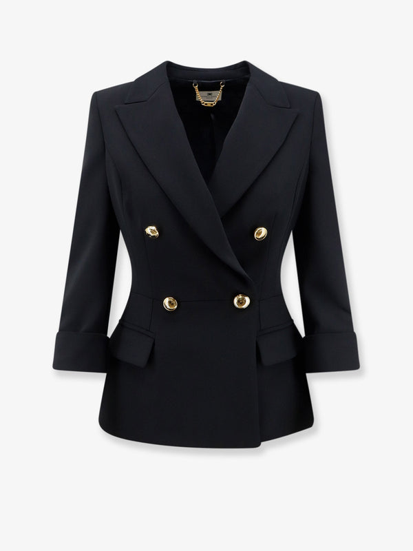 Blazer Stretch Fabric Black Polyester Blazers