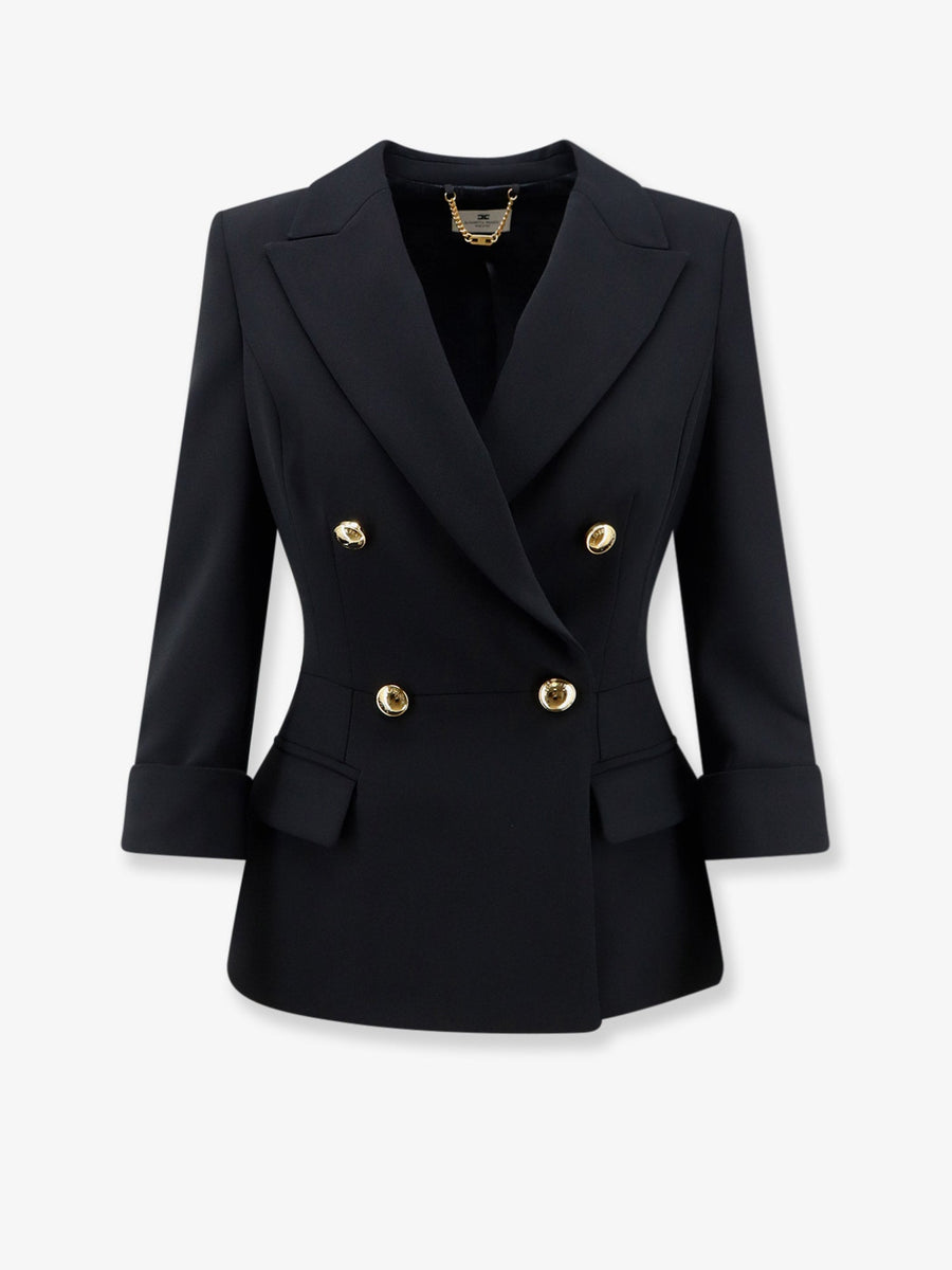 Blazer Stretch Fabric Black Polyester Blazers