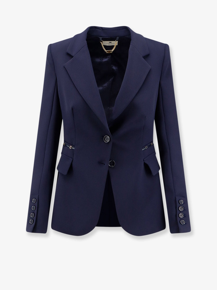 Blazer Slim-Fit Blue Polyester Blazers