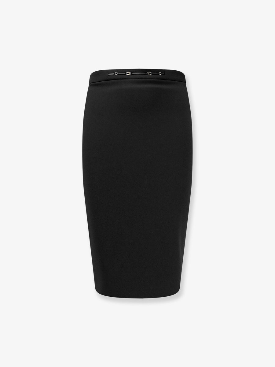 Skirt With Monogram Detail Black Polyester