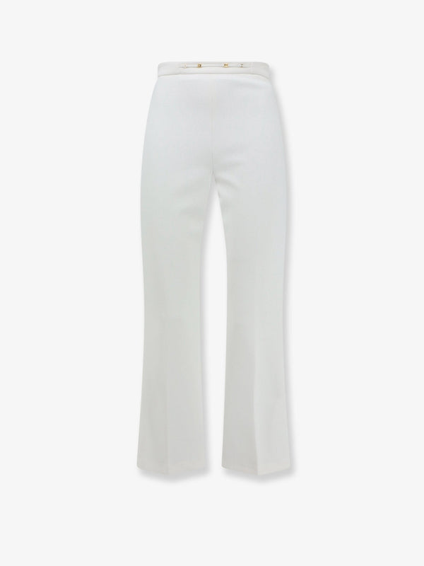 Trousers White Monogram Detail Polyester