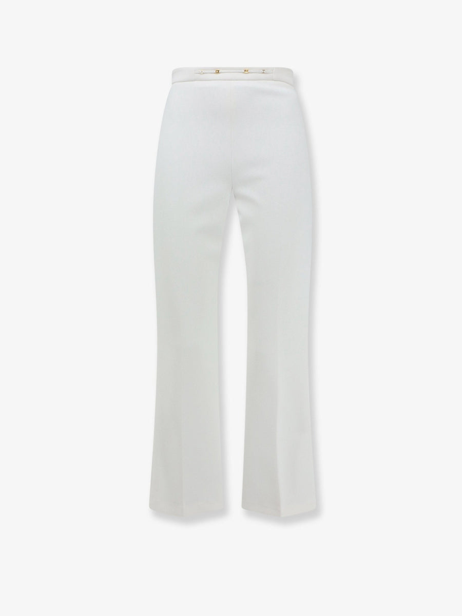 Trousers White Monogram Detail Polyester