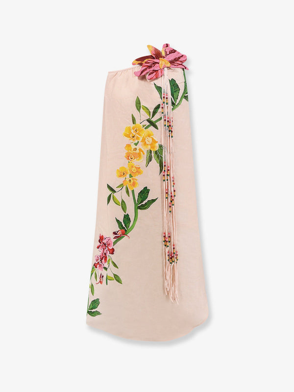 Dress One-Shoulder Linen Pink