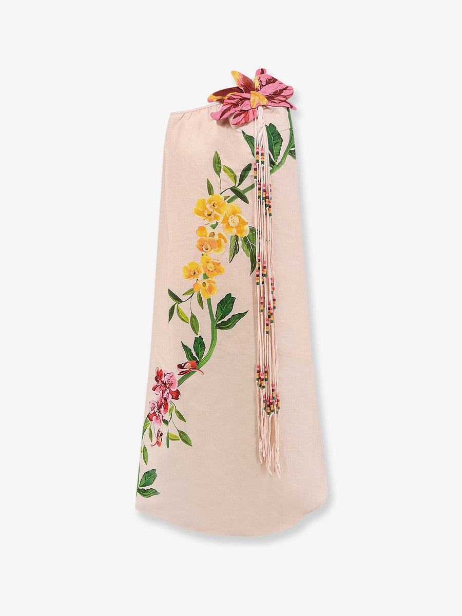 Dress One-Shoulder Linen Pink