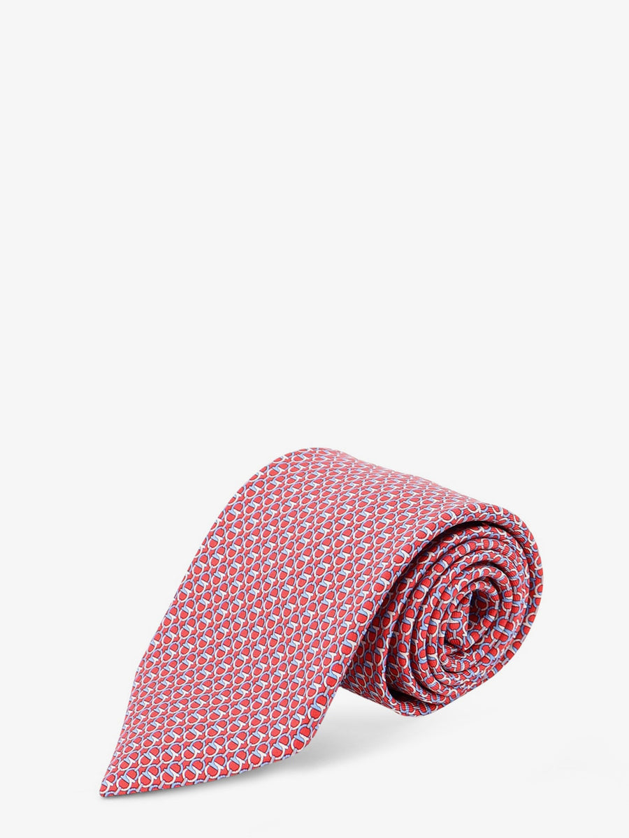 Silk Tie With Intreccio Print Red Ties & Bow