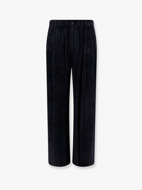 Corduroy Trousers Black Viscose