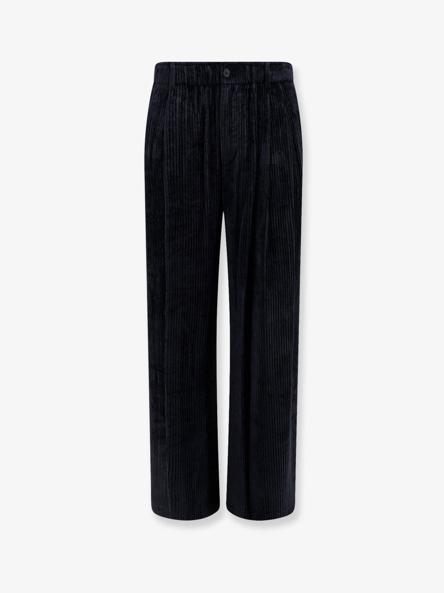 Corduroy Trousers Black Viscose