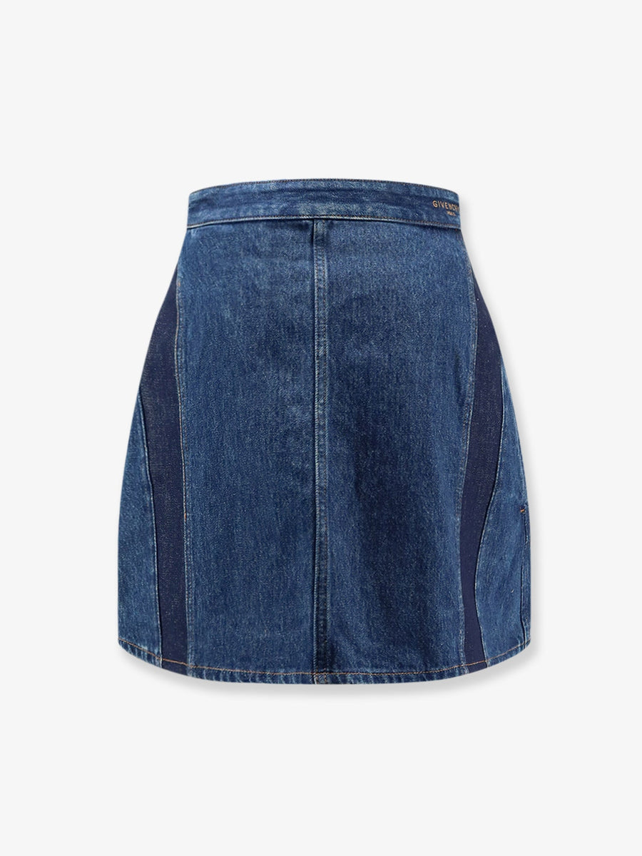 Mini Skirt Cocoon Denim Blue Cotton