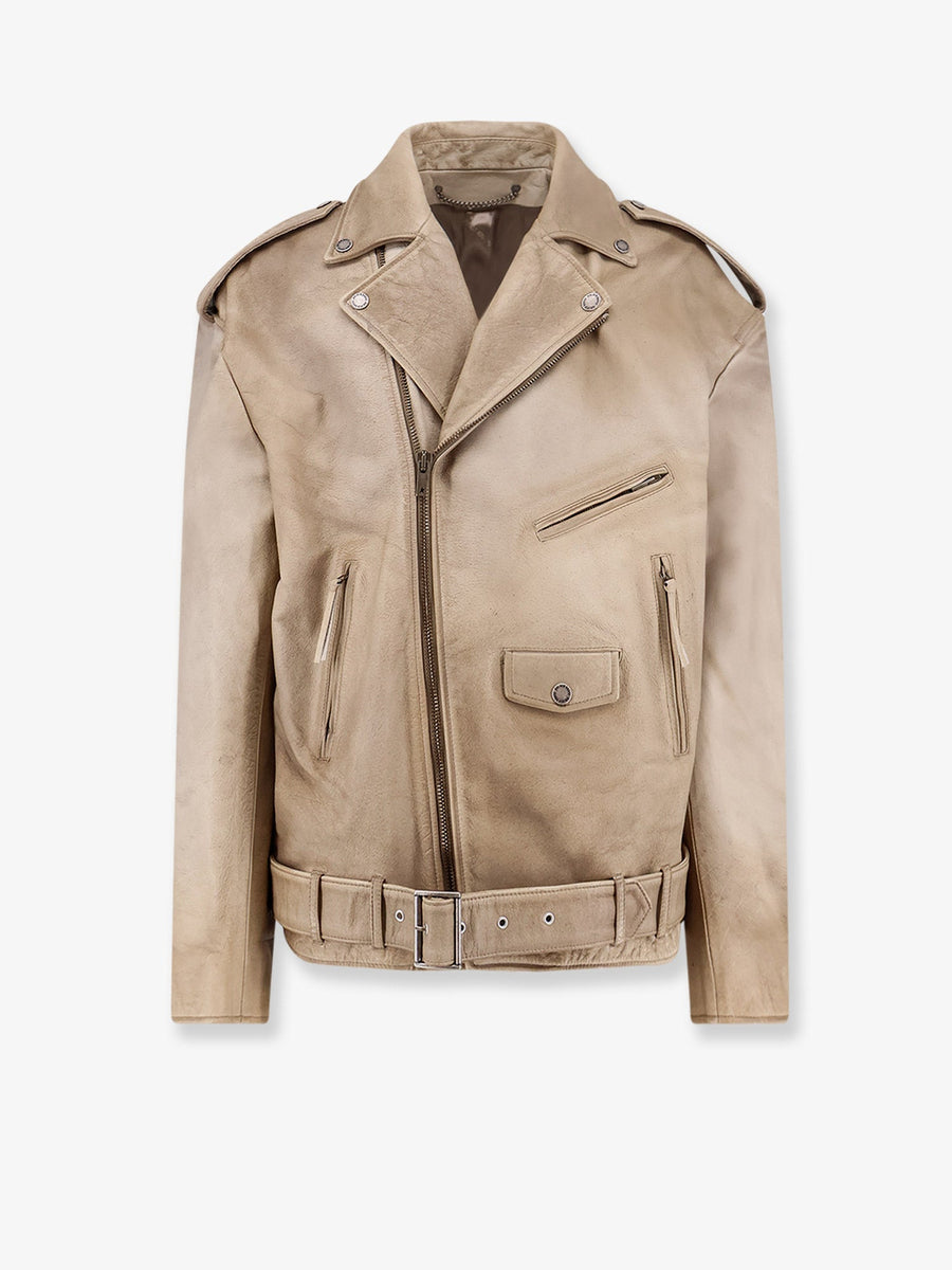 Leather Jacket Phoebe Over Beige