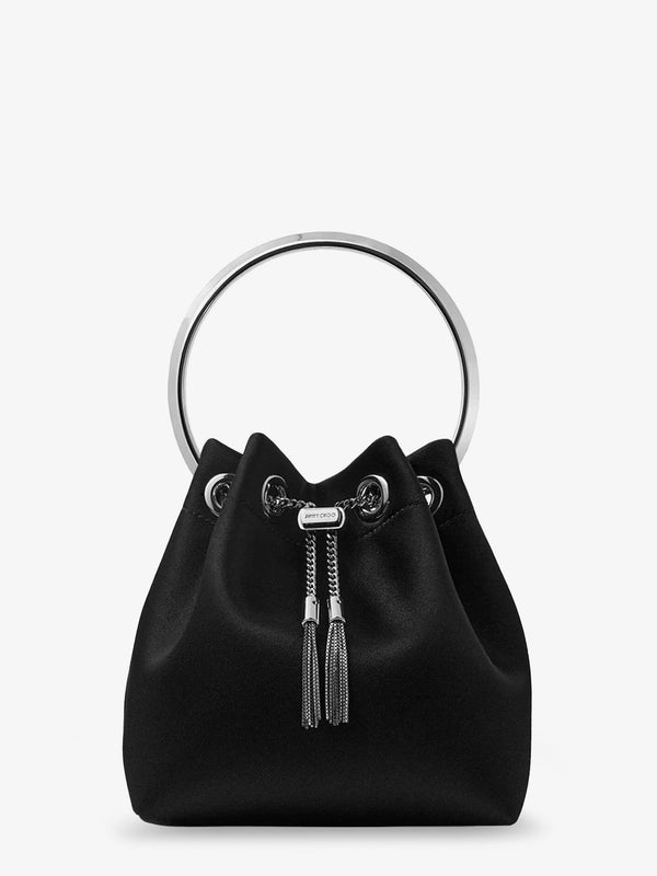 Bucket Bag Bon Black Satin Polyester