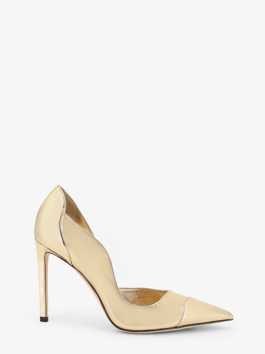Leather Décolleté Brigitte 100 Gold Pumps
