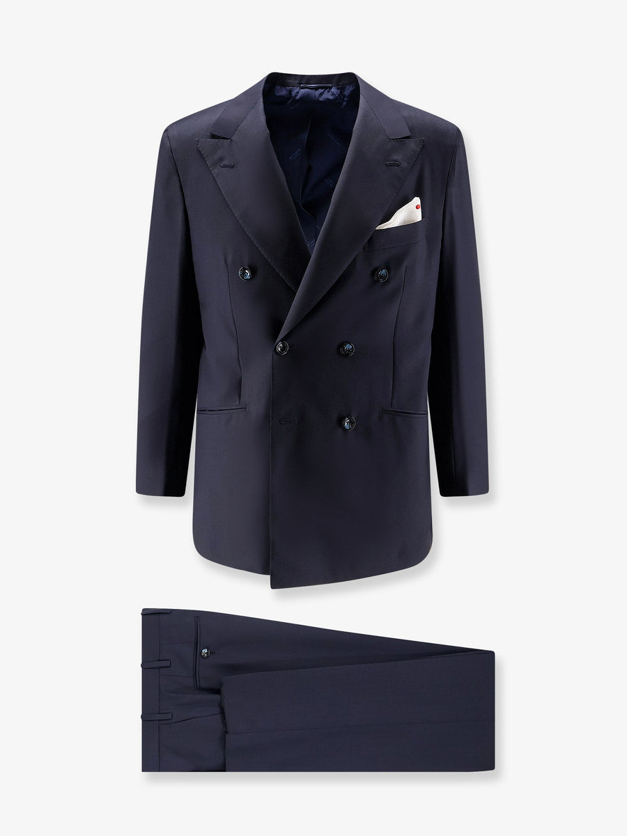 Double-Breasted Suit Blue Wool Suits